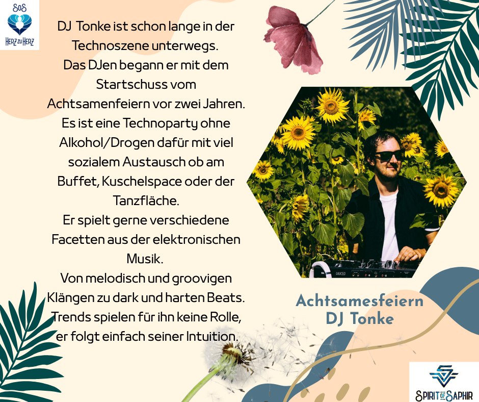 Poster: Achtsames Feiern – DJ Tonke