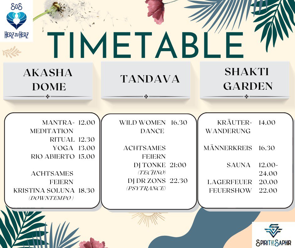 Tagesprogramm Ananda-Festival 2025